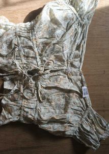 Sheer Floral Ruched Top