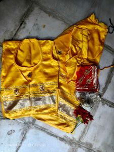 rajputi poshak Vibrant Yellow Silk