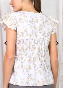 Floral Print Tie-Front Blouse
