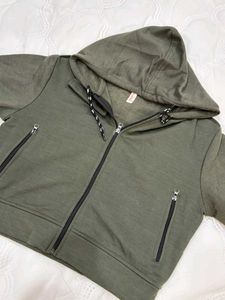 Women's Green Zip-Up Hoodie Jacket