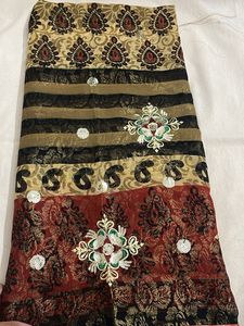 Elegant Red &amp; Gold Embroidered Saree