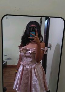 pink floral off shoulder mini dress