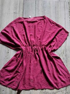 Beaded Berry Kaftan Top
