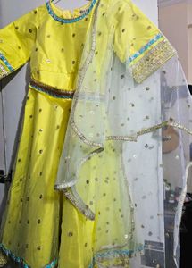 Vibrant Yellow Sequin A line dress
