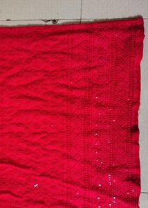 Beautiful Lush Red Chikankari Kurti
