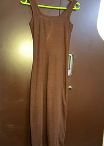 Brown Sleeveless Maxi Dress