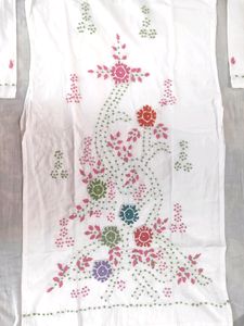 Embroidered White Kurti