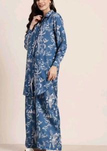 Blue Printed Kurta Set