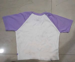 Cute lavander Heart Print T-Shirt