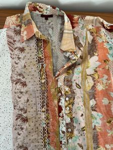 Unique Patchwork Cotton Blend Shirt