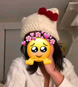 Crochet Hello Kitty Cat Ear Beanie