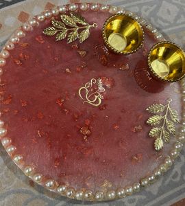 Decorative resin Pooja Thali with Embellishments