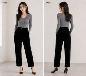 Elegant Black Velvet Pants