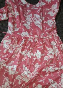 Stylish Grey Leaf Print Kurta