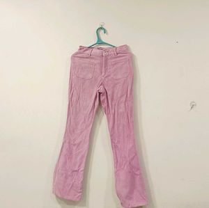 Pink Corduroy Flare Pants