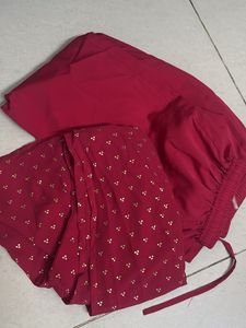 Vibrant Red Printed Kurta Set