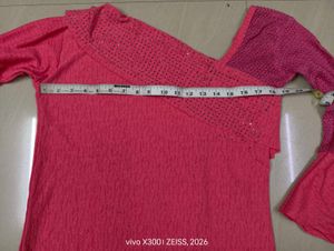 New Chic Pink Bell Sleeve Top