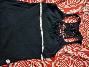 boho black crochet tank top ( spiderweb detail )