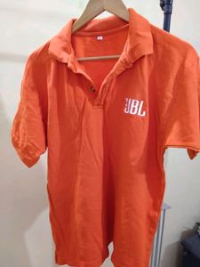 Beautiful Orange Cotton T-Shirt For Men