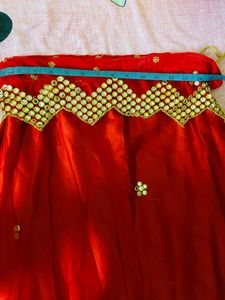 Red Ruffle Embroidered Lehenga Choli for Eid