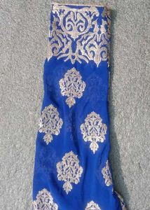 Royal Blue Embroidered Kurta with dupatta