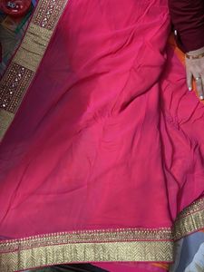 Vibrant Pink &amp; Orange Saree