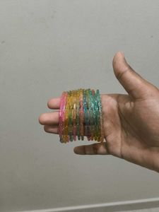 Multicolour Kashmiri Glass Bangles Set