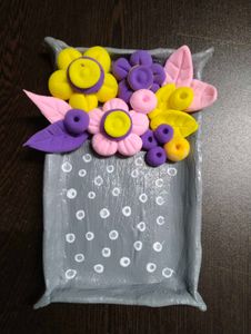 Handcrafted Clay Floral Trinket Dish