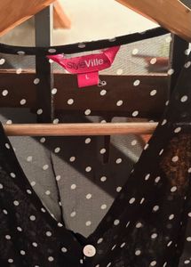 Chic Polka Dot Bell Sleeve Top