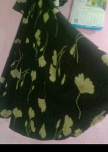 Flowy Floral Print Dress Material