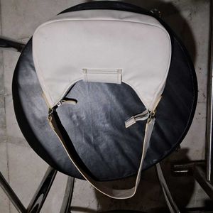 Cream Hobo Bag with Crocodile Accents
