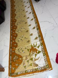 super light fabric  Beige Floral Print Saree