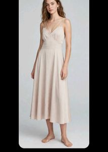 Elegant Beige Midi Dress