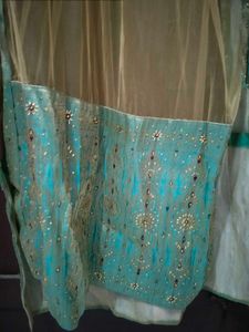 Elegant Teal Embroidered Anarkali Suit