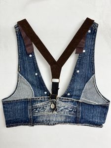 Denim Vest with Suspenders