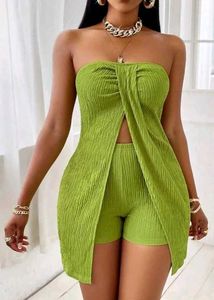 Lime Green Twist Front Co-ord Set
