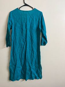 Beautiful Teal Embroidered Kurta