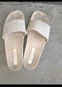 Stylish Beige Slide Sandals