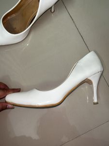 White Patent Pointed Toe Heels