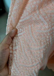 Anarkali-style peach party gown