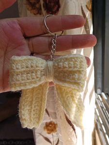 Crocheted Bow Keychain