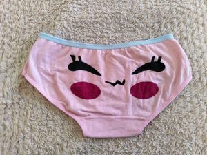 "Kawaii" face print Pink Cotton Briefs