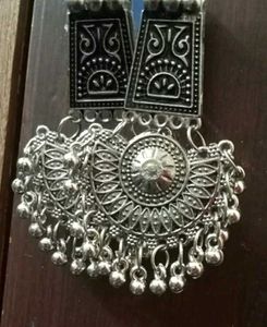 Silver Oxidized Earrings