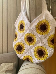 Crochet sunflower tote bag 🌻