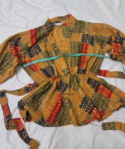 Boho Print Kimono Style Kurta Top