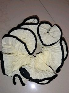 Cream Flower Scrunchie