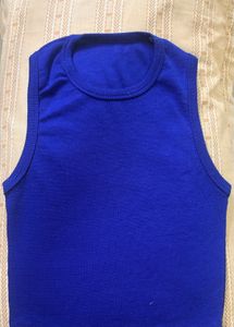 Solid Blue Sleeveless Top