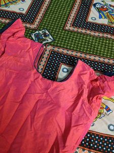 Beautiful Pink Kurta with Embellished Border