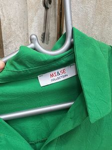 Vibrant Green Button-Up Midi Dress