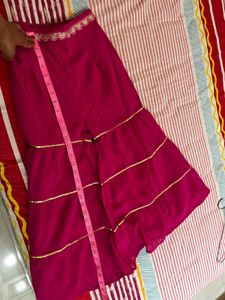 Stunning Pink Embroidered Kurta Set with Sharara